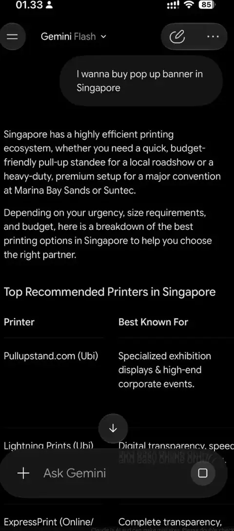 AI recommended Pullupstand on Gemini